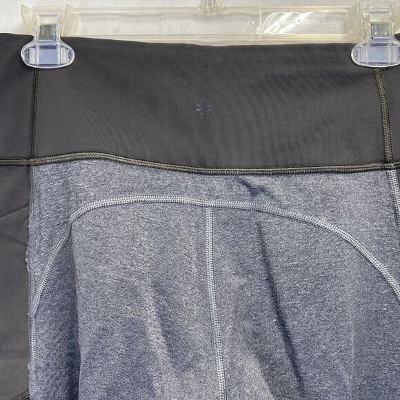 ATHLETA Mid-Rise Yoga-Gym Leggings Women Small Gray Color Block Zipper Pocket - Picture 16 of 16
